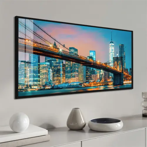 Quadro Decorativo Ponte Brooklyn Nova York Moldura e Vidro