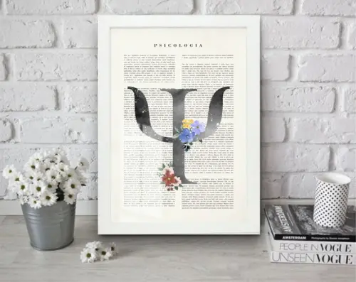 Quadro Decorativo Psicologia Consultório Com Moldura e Vidro