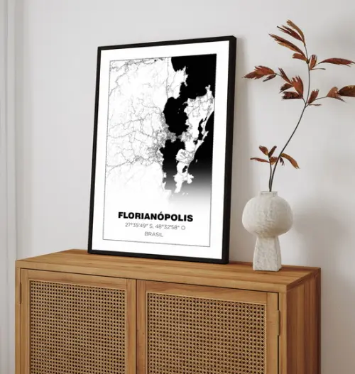 Quadro Decorativo Santa Catarina Florianópolis com Moldura