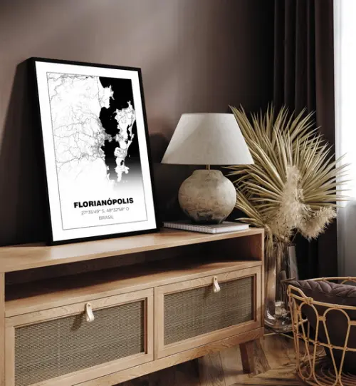 Quadro Decorativo Santa Catarina Florianópolis com Moldura