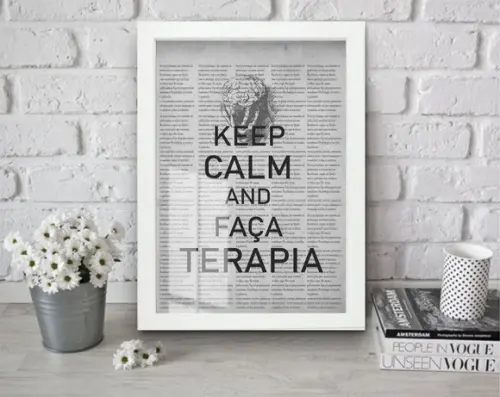 Quadro Decorativo Terapia Consultório Com Moldura e Vidro