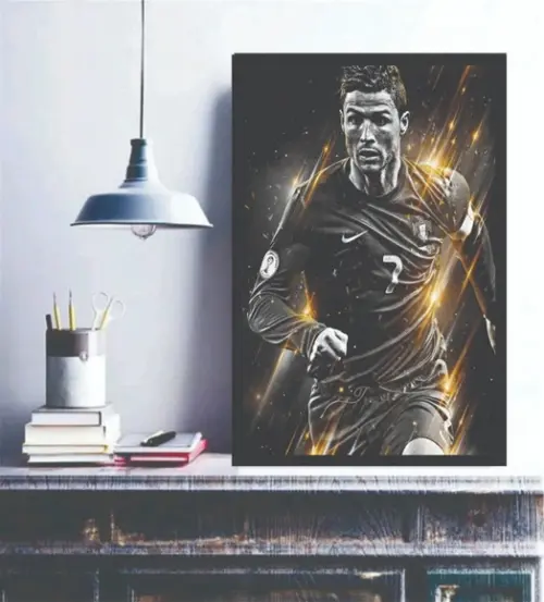 Quadro Jogador Cristiano Ronaldo Futebol Decoração Moldura