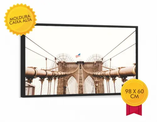 Quadro Nova York Decoração Ponte Manhattan Cidade Molduras