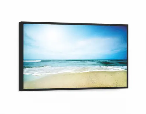 Quadro Paisagem Praia Decoração Oceano Vista Mar Com Moldura