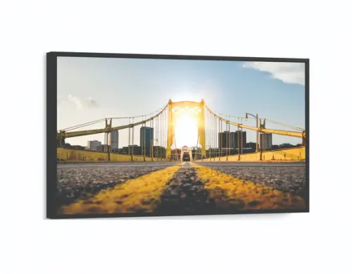 Quadro Nova York Decoração Ponte Manhattan Cidades Molduras