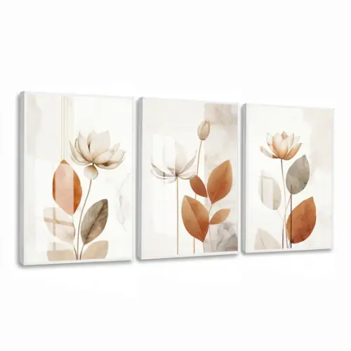 Quadros Decorativos Abstrato Folhagem Sala Hall Luxo Vidro