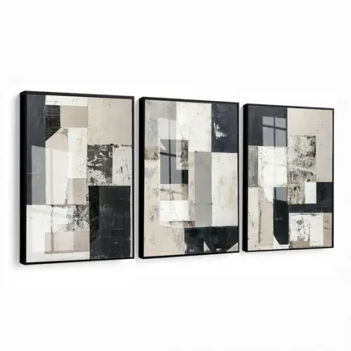 Quadros Decorativos Abstrato Moderno Luxo Moldura e Vidro