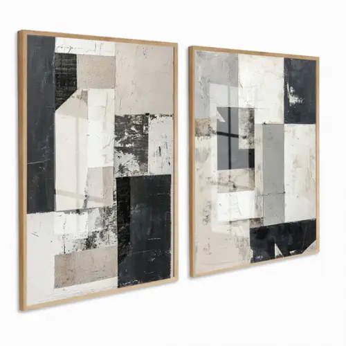 Quadros Decorativos Abstrato Moderno Mármore Luxo com Vidro