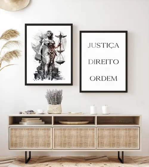 Quadros Decorativos Advogado Escritório Frases Moldura Vidro