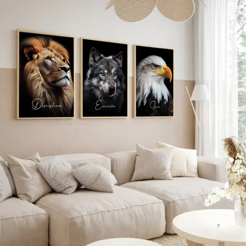 Quadros Decorativos Animais Motivacional Frases Escritório
