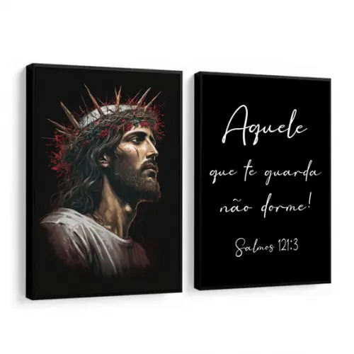Quadros Decorativos Aquele Que Te Guarda Não Dorme Moldura