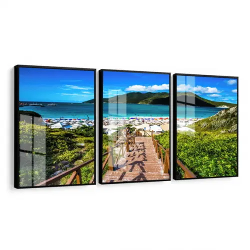 Quadros Decorativos Arraial do Cabo com Moldura e Vidro