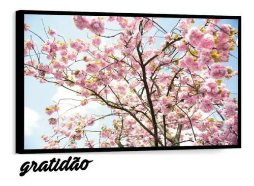 Quadros Decorativos Arvore Flor De Cerejeira Grande Moldura