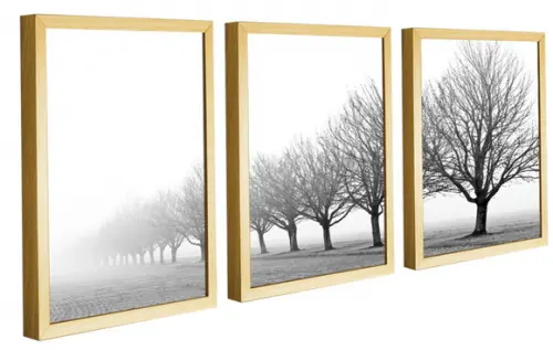 Quadros Decorativos Arvore Paisagem Preto e Branco Moldura