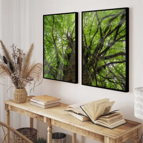 Quadros Decorativos Arvore Verde Para Sala Quarto Moldura