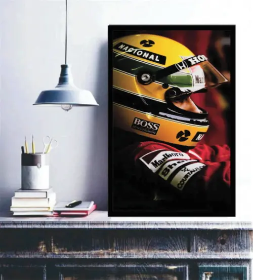 Quadros Decorativos Ayrton Senna Piloto Brasil Com Moldura