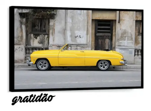 Quadros Decorativos Cidades Havana Carro Cuba Grande Moldura