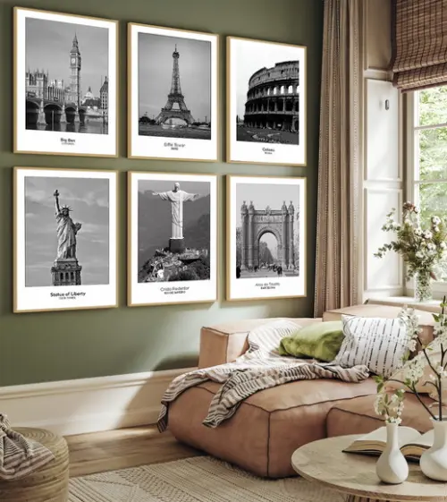 Quadros Decorativos Cidades Pontos Turísticos com Moldura