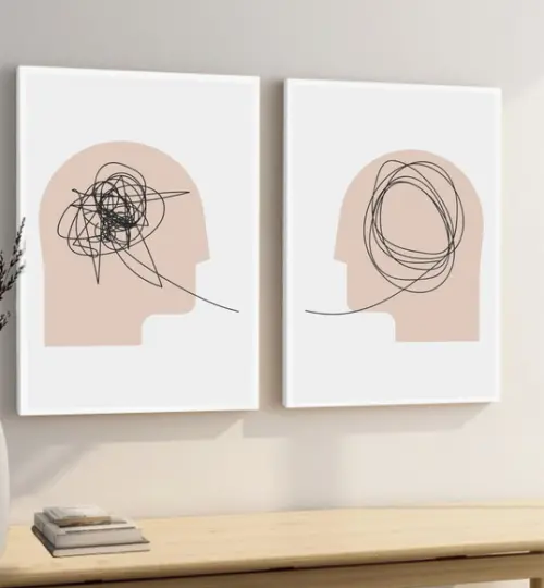 Quadros Decorativos Consultório Moderno Psicologia Moldura