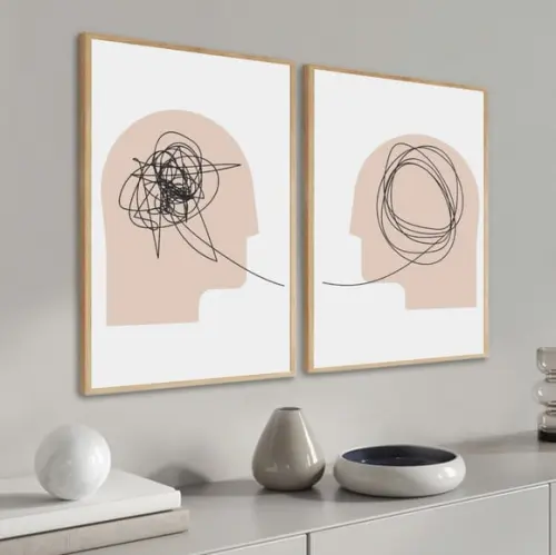 Quadros Decorativos Consultório Psicologia Moderno Moldura