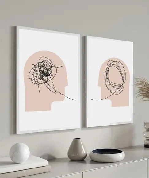Quadros Decorativos Consultório Moderno Psicologia Moldura