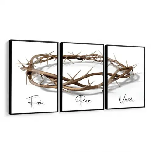 Quadros Decorativos Coroa de Espinhos Frases Moldura e Vidro