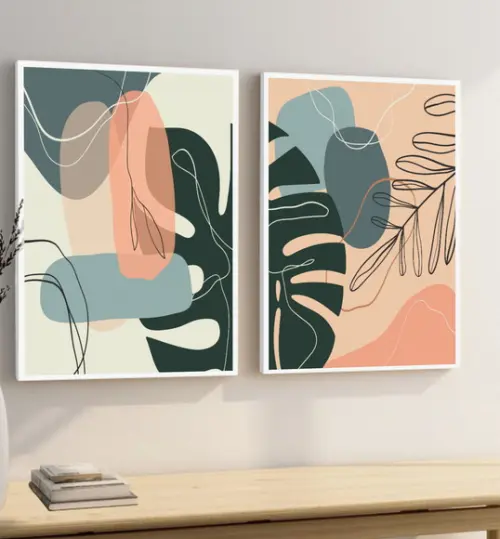 Quadros Decorativos Costela de Adão Folhagem Desenho Moldura