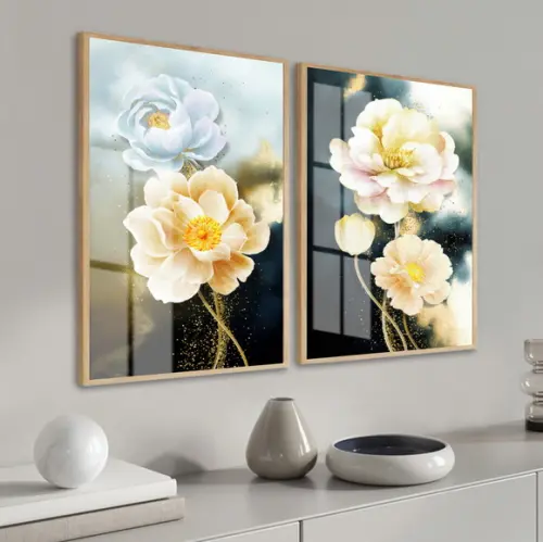 Quadros Decorativos De Flores Modernos Com Moldura E Vidro