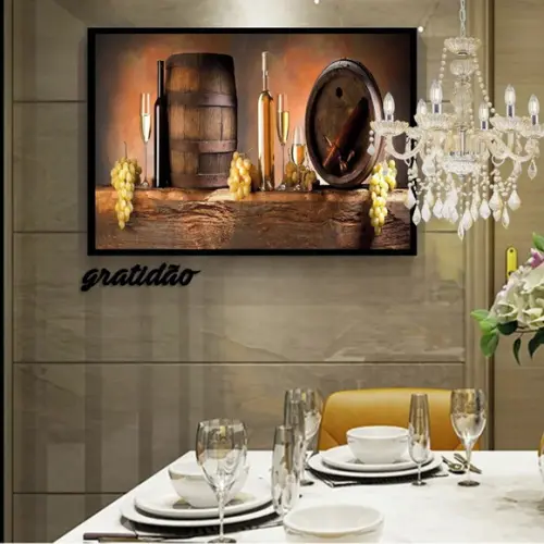 Quadros Decorativos Cozinha Vinhos Restaurante Casa Moldura