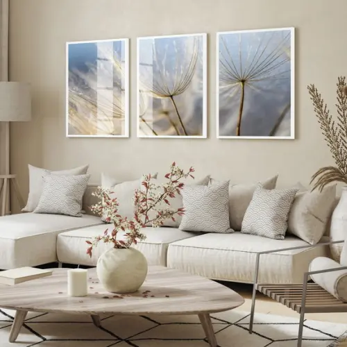 Quadros Decorativos Dente de Leão Moderno Moldura e Vidro