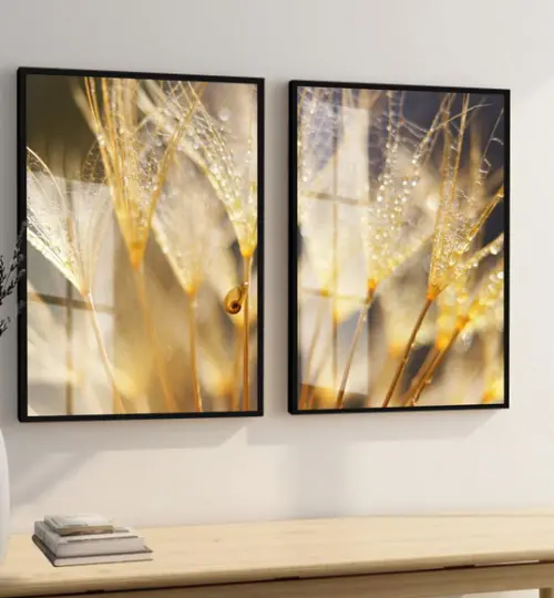 Quadros Decorativos Dente de Leão para Sala Moldura e Vidro