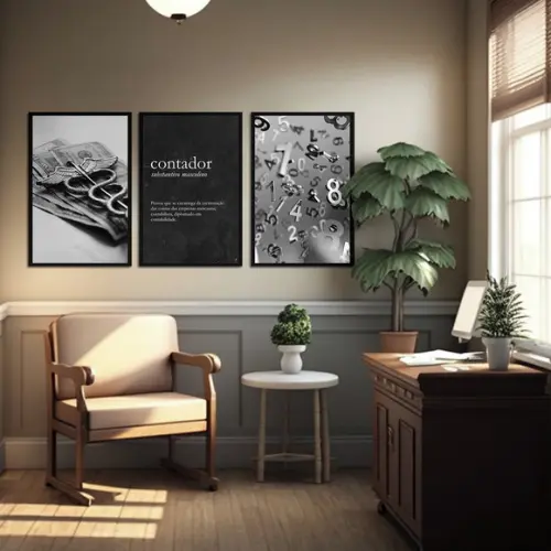 Quadros Decorativos Escritório Contabilidade Frases Moldura