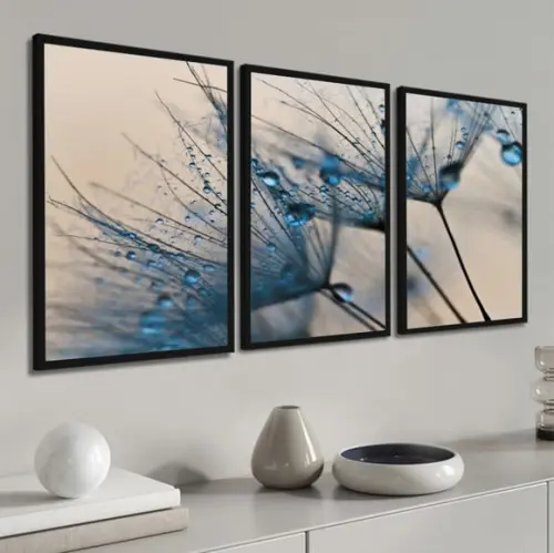 Quadros Decorativos Flor Dente de Leão para Sala com Moldura