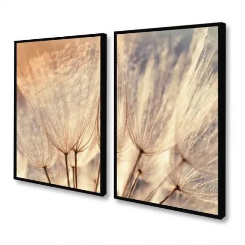 Quadros Decorativos Flor Dente de Leão Quarto Sala Moldura