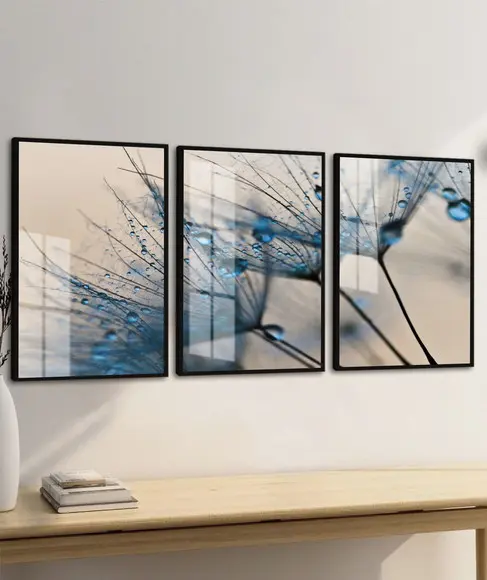 Quadros Decorativos Flor Dente de Leão Sala Vidro e Moldura
