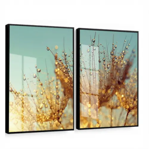 Quadros Decorativos Flores Modernas Dente de Leão com Vidro