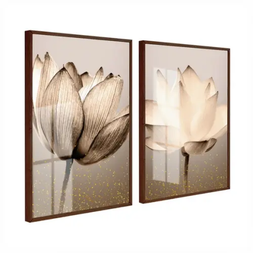 Quadros Decorativos Flores Para Sala Quarto Moldura e Vidro