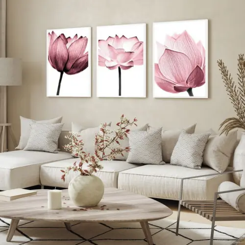 Quadros Decorativos Flores Rosa Sala Quarto Moldura e Vidro