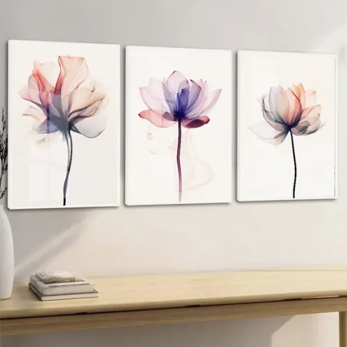 Quadros Decorativos Flores Rosas Moderno com Moldura e Vidro
