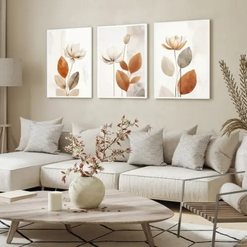 Quadros Decorativos Flores Sala Moderna Quarto Hall Moldura