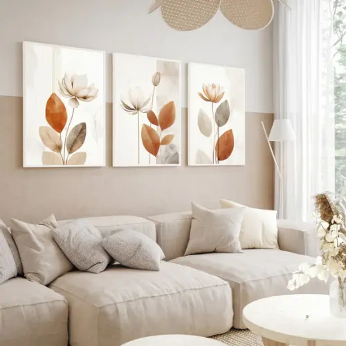 Quadros Decorativos Flores Sala Moderna Quarto Hall Moldura