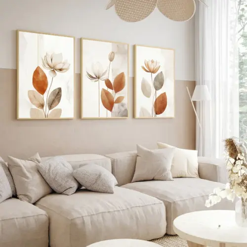 Quadros Decorativos Folhagem para Sala Moderna com Moldura