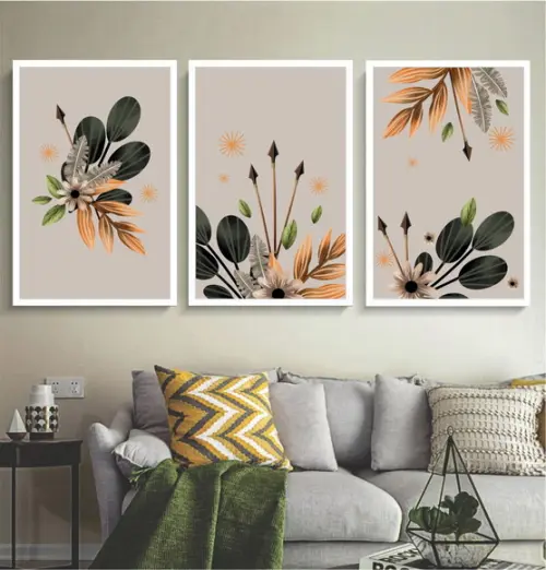 Quadros Decorativos Folhagem Para Sala Quarto Com Moldura