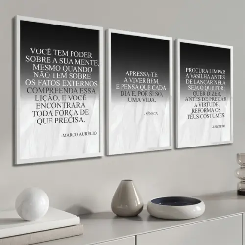 Quadros Decorativos Frases Filosofia Estoicismo Com Moldura