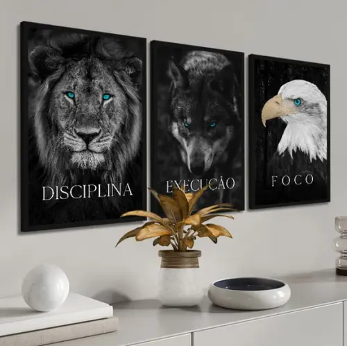 Quadros Decorativos Frases Motivação Escritório com Moldura