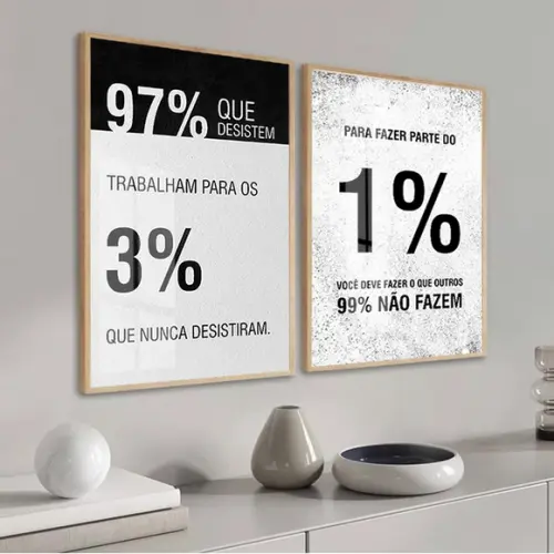 Quadros Decorativos Frases para Escritório Motivação Vidro