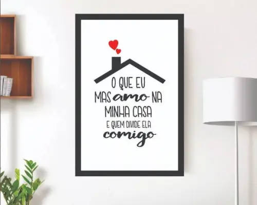 Quadros Decorativos Frases Para Sala Quarto De Casal Moldura