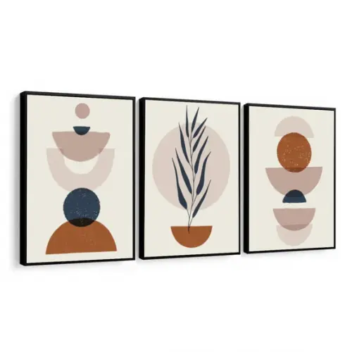 Quadros Decorativos Geométrico Moderno Abstrato Com Moldura