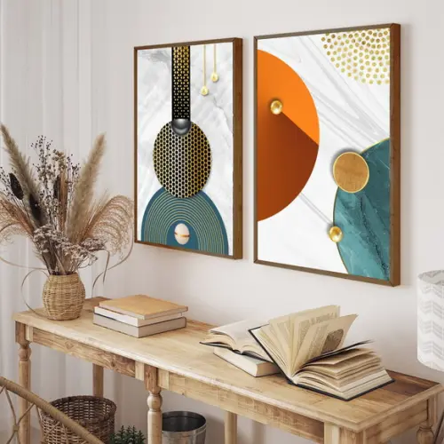 Quadros Decorativos Geométricos Modernos para Sala Moldura