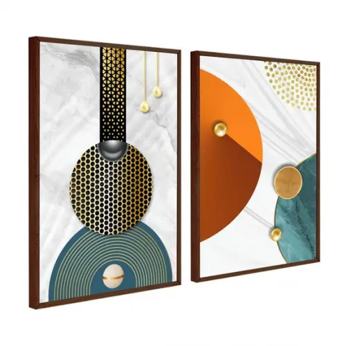 Quadros Decorativos Geométricos Modernos para Sala Moldura